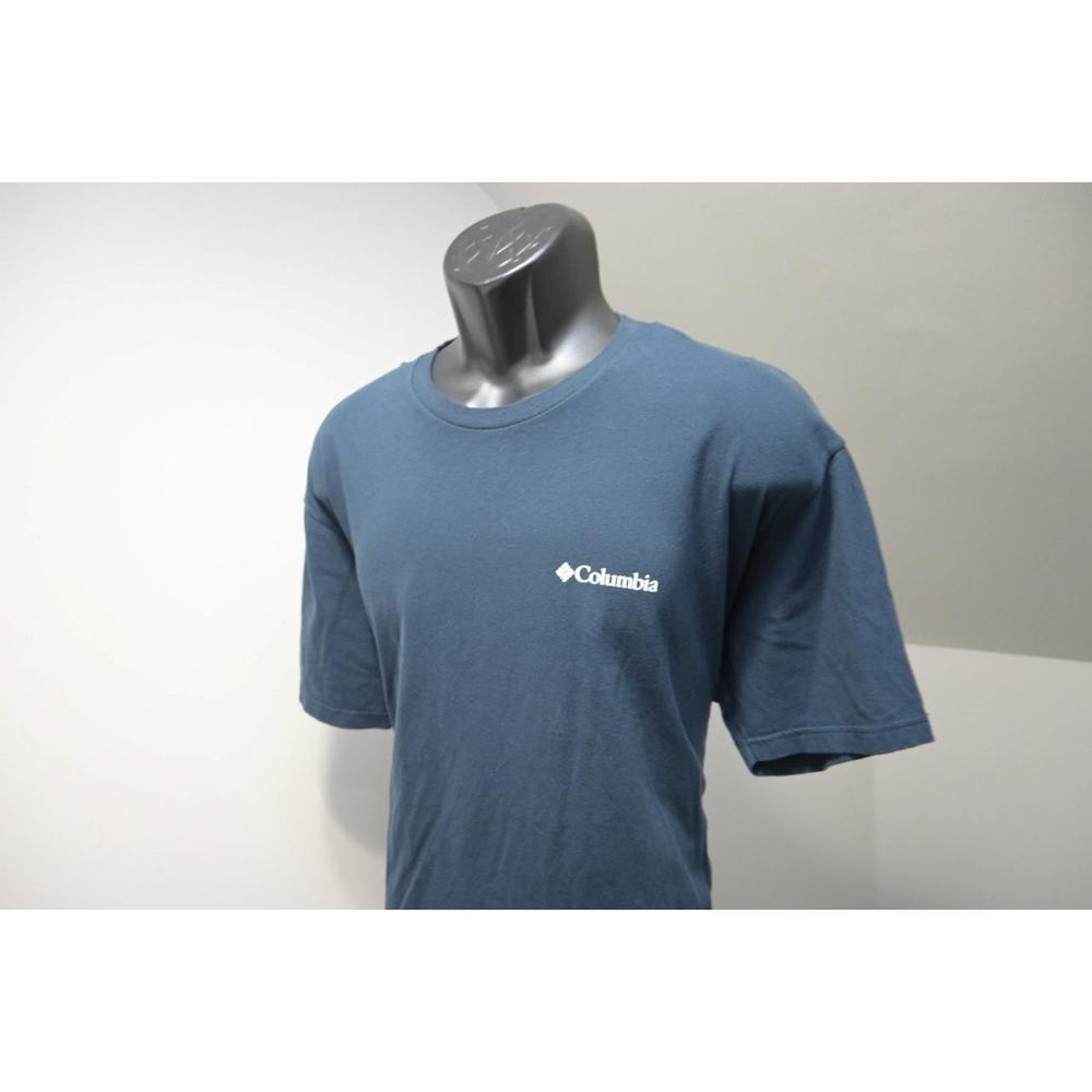 Columbia Tee Shirt Camp Fishing Short Sleeve Graphic Dark Blue Mens Size 2XL